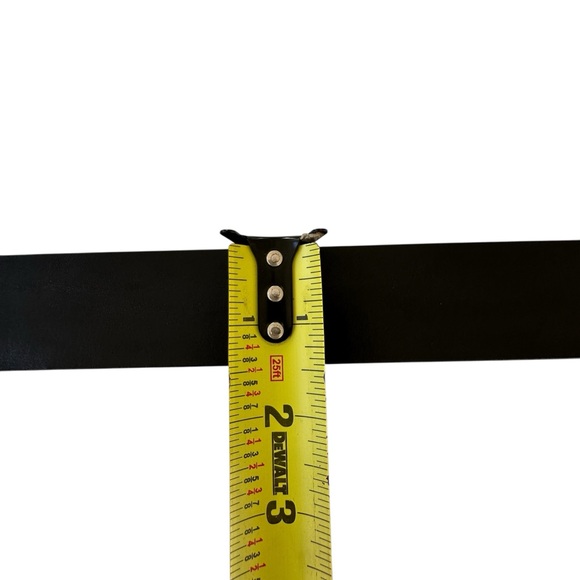 RALPH LAUREN Women's Black Genuine Leather Belt Gold Buckle Solid Brass Size M - Picture 7 of 9